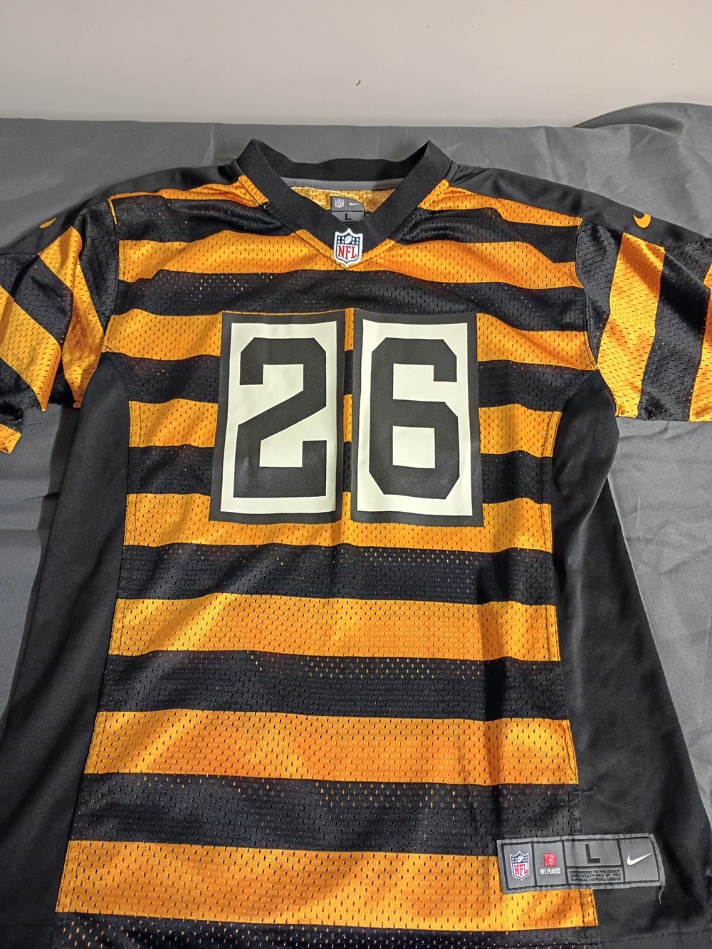Nike Kids Black & Gold Striped #26 Football Jersey